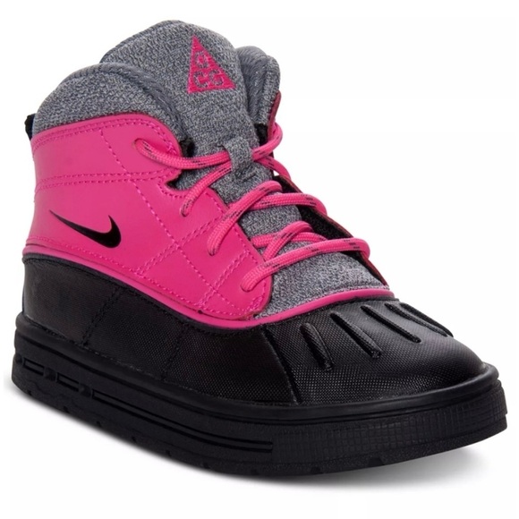 Nike Other - Nike Woodside 2 High Baby Toddler Boot Shoe Leather Rain Pink Gray Girl's Size 6